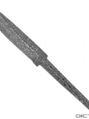 Rychlé Dodání Čepel Dictum 719732 - Stick Tang Blade Blank, Rose Damascus, Medium