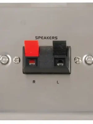 Akce AV:link nástěnná reproduktorová zásuvka, kovová