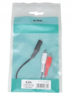 Oblíbený AV:link kabel 2x RCA samec - 1x Jack 3.5mm stereo samice, 0.2m