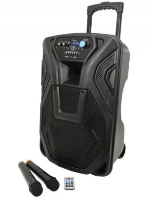 Zlevněný QTX BUSKER-12, mobilní 12" zvukový systém USB/SD/FM/BT/2x VHF, 80W