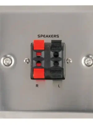 Bezpečná Platba AV:link dvojitá reproduktorová zásuvka, ocelová