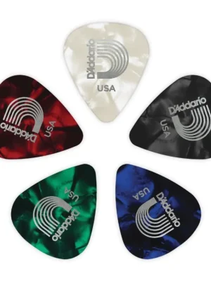D'Addario Assorted Pearl Celluloid Guitar Picks, 25 pack, Heavy Expresní Doručení