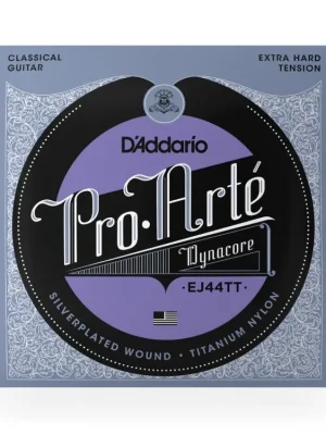 Dokud Zásoby Vydrží D'Addario EJ44TT ProArte Dynacore Classical Guitar Strings, Titanium Trebles, Extra-Hard Tension