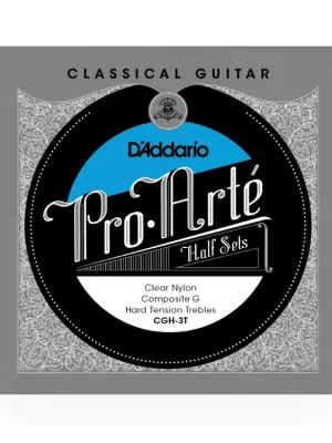 D'Addario CGH-3T Pro-Arte Clear Nylon w/ Composite G Classical Guitar Half Set, Hard Tension Nejlepší Cena