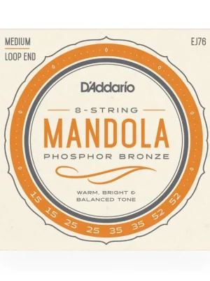 D'Addario EJ76 Phosphor Bronze Mandola Strings, Medium, 15-52 Oblíbený