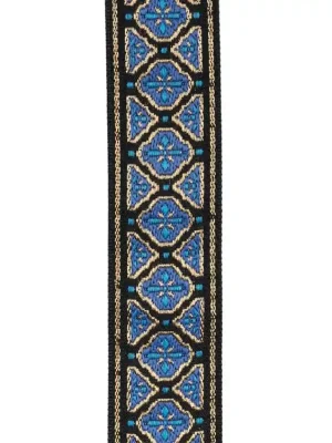 Ověřený D'Addario Eco-Comfort Woven Guitar Strap, Blue & Gold