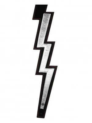 D'Addario, 2.5" Leather Strap, Lightning Bolt - Silver Kup Teď