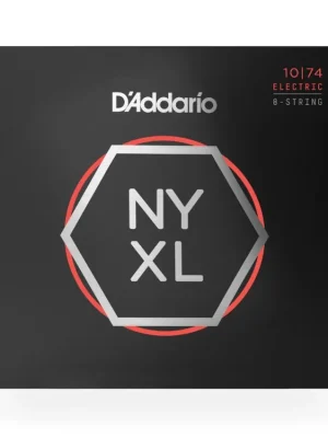 D'Addario NYXL1074 Nickel Wound 8-String Electric Guitar Strings, Light Top / Heavy Bottom, 10-74 Vysoce Kvalitní