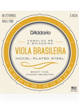 Originální D'Addario EJ82A Viola Brasileira Set, Cebolao Re and Boiadeira