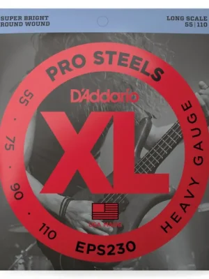 D'Addario EPS230 ProSteels Bass Guitar Strings, Heavy, 55-110, Long Scale Autentický
