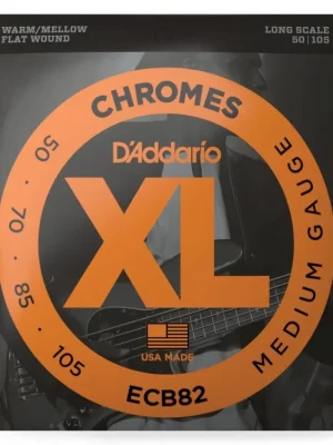 Cenový Hit D'Addario ECB82 Chromes Bass Guitar Strings, Medium, 50-105, Long Scale
