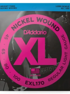 Akce D'Addario EXL170 Nickel Wound Bass Guitar Strings, Light, 45-100, Long Scale