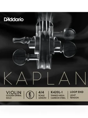 Horká Nabídka D'Addario Kaplan Golden Spiral Solo Loop End Violin Single E String, 4/4 Scale, Light Tension