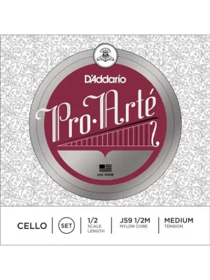 D'Addario Pro-Arte Cello String Set, 1/2 Scale, Medium Tension Značkový