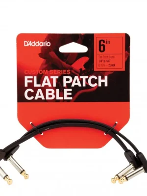 D'Addario Flat Patch Cable, 6in Right Angle, Twin PK Nejlepší Volba