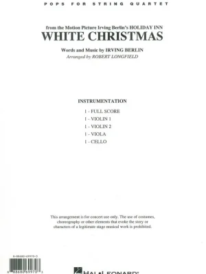 Odeslání Ihned Pops for String Quartets - WHITE CHRISTMAS (Bílé vánoce)