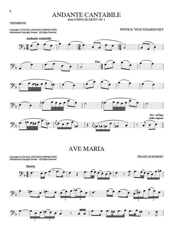 101 Classical Themes for Trombone / pozoun (trombon) Vysoce Kvalitní