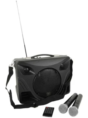 Rychlé Dodání QTX DELTA-50, mobilní 8" zvukový systém MP3/BT/FM/2x VHF, 50W