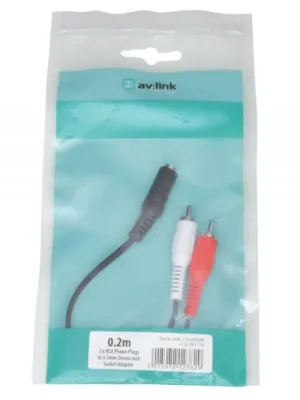AV:link kabel 2x RCA samec - 1x Jack 3.5mm stereo samice, 0.2m Kup Teď