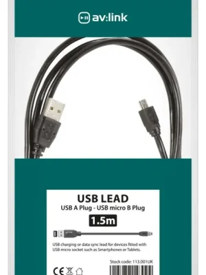AV:link kabel USB 2.0, 1x typ A samec - 1x mikro 5-pin typ B samec, 1.5m Horká Nabídka