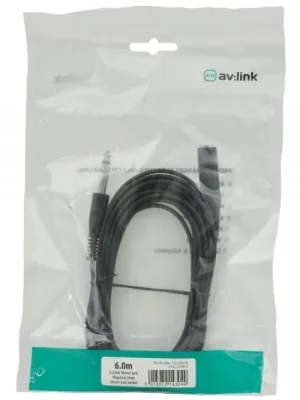 Ověřený AV:link kabel Jack 6.3mm stereo samec - Jack 6.3mm stereo samice, 6m