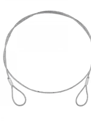 Rychlé Dodání Ocelové jistící lanko 4 mm x 900 mm (SC), stříbné bez karabiny