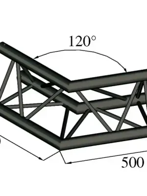 Trilock S-PAC 22 2-koncový rohový díl, 120, černý Výprodej