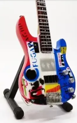 Originální Miniatura kytary Music Legends PPT-MK069 Flea Red Hot Chili Peppers Custom Modulus