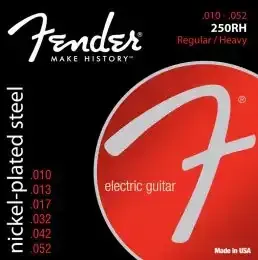 Struny pro elektrickou kytaru Fender 250RH Nickel Plated Steel, Ball End - 10/52 Koupit Online