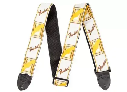 Aktuální Řemen kytarový Fender Mono Strap WHITE/BROWN/YELLOW