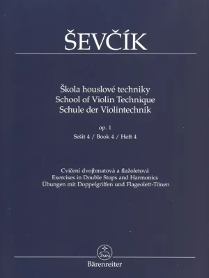 Otakar Ševčík - Opus 1, Škola houslové techniky, sešit 4 (cvičení dvojhmatová a flažoletová) Sleva