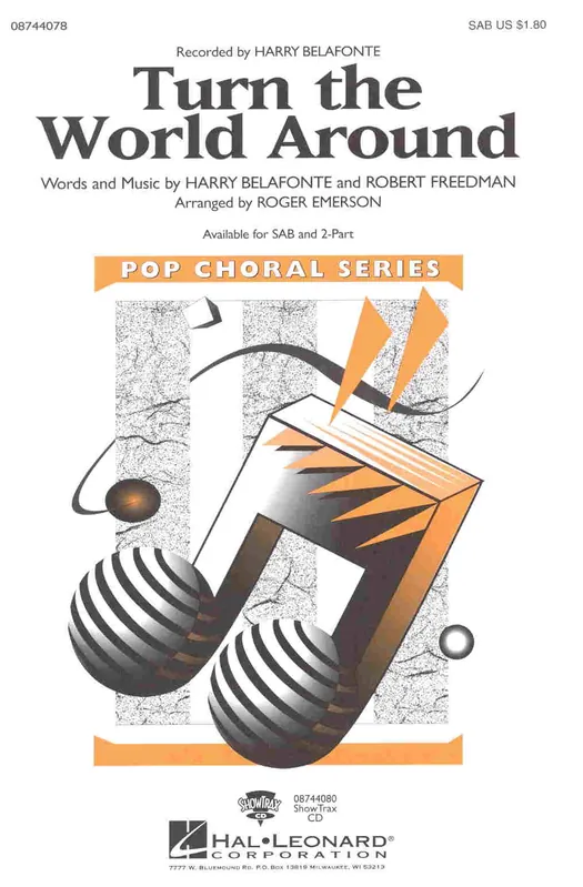 Originální Turn the World Around / SAB* a klavír/akordy