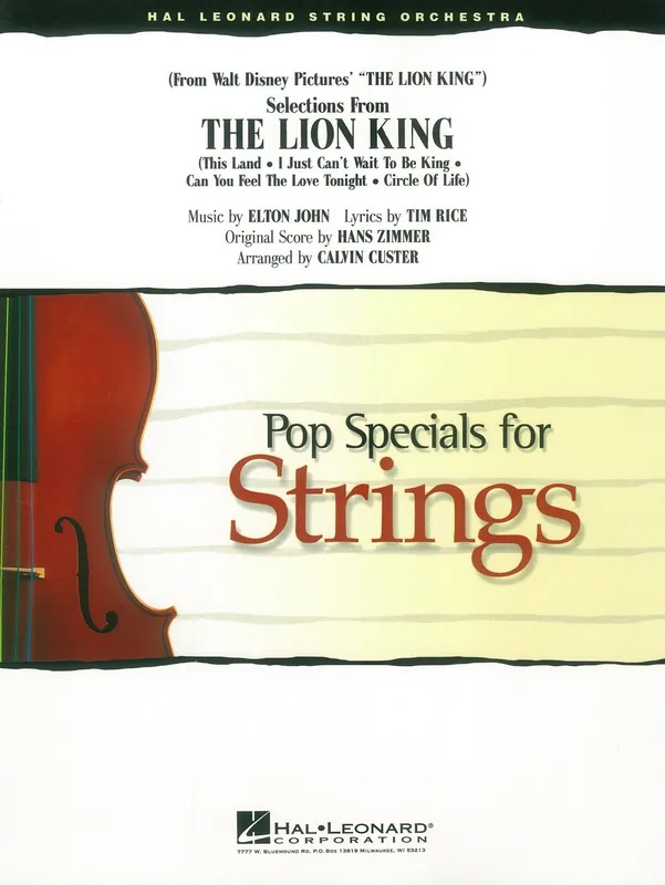 THE LION KING (Selection from movie) - Pop Specials for Strings / partitura a party Kup Teď