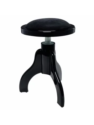 Značkový HS Klavírní stolička s kulatým sedákem - lesklá černá