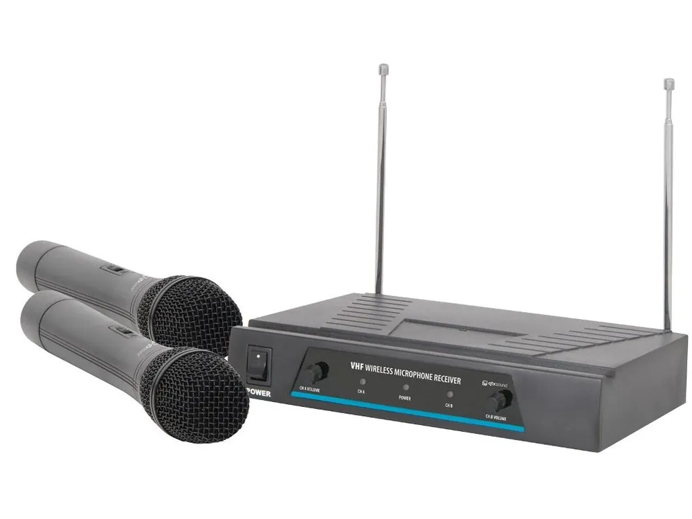 Nejlepší Volba QTX VHF-2, bezdrátový mikrofon, 2 kanálový, 173,8 + 174,8 MHz