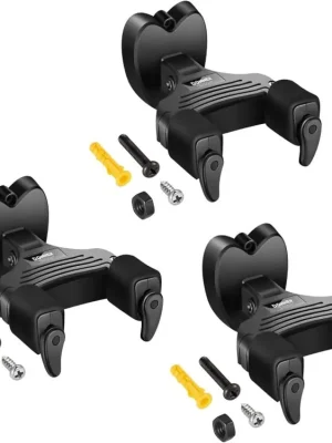 DONNER Guitar Wall Mount Hanger Auto Lock Design Fits Guitar Bass Black 3-Pack Nejprodávanější