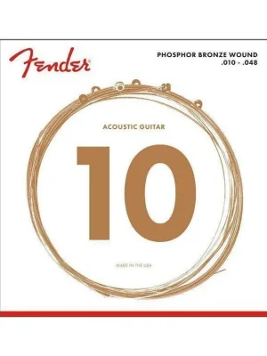 Fender Phosphor Bronze Acoustic 10 - 48 Guitar Strings, Ball End Jen Po Omezenou Doba