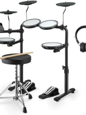 DONNER DED-70 5 Drums 3 Cymbals with Drum Throne/ Sticks/ Headphone/ Audio Cable Nakupujte Hned