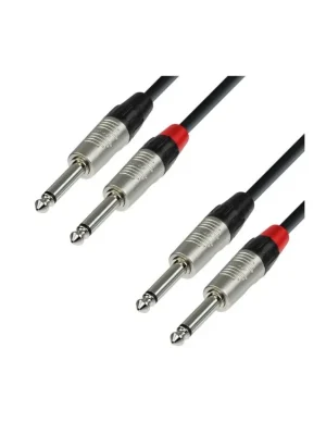 Levný Adam Hall Cables K4 TPP 0600 - Audiokabel REAN 2 x 6,3 mm Klinke mono auf 2 x 6,