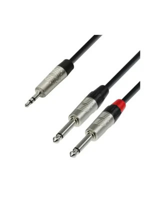 Vysoce Kvalitní Adam Hall Cables K4 YWPP 0600 - Audiokabel REAN 3,5 mm Klinke stereo auf 2 x 6,3