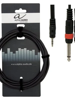 Vysoce Kvalitní Alpha Audio Y-Kabel 3 m, 2x 6,3 jack - 3,5 stereo jack